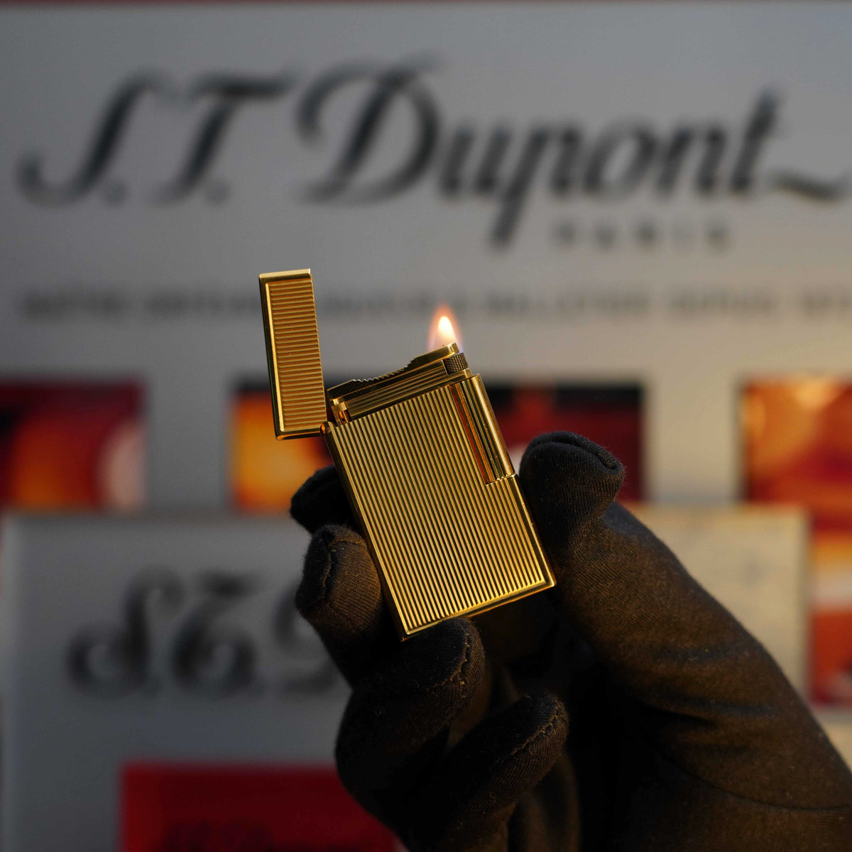 Vintage 1991 St Dupont Jubile Limited 18k extremely rare Gold finish Paris Briquet Lighter