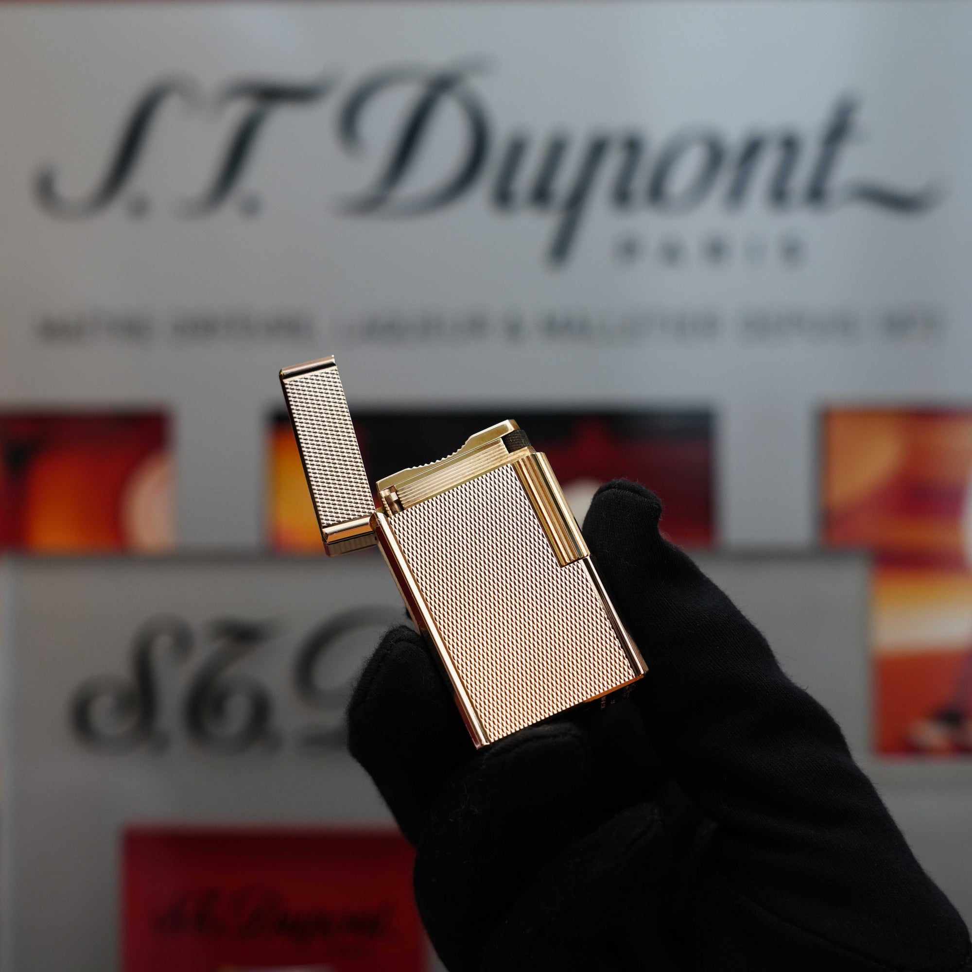 Vintage 1970 St Dupont Micro Diamond rare Rose Gold Large Ligne 1 