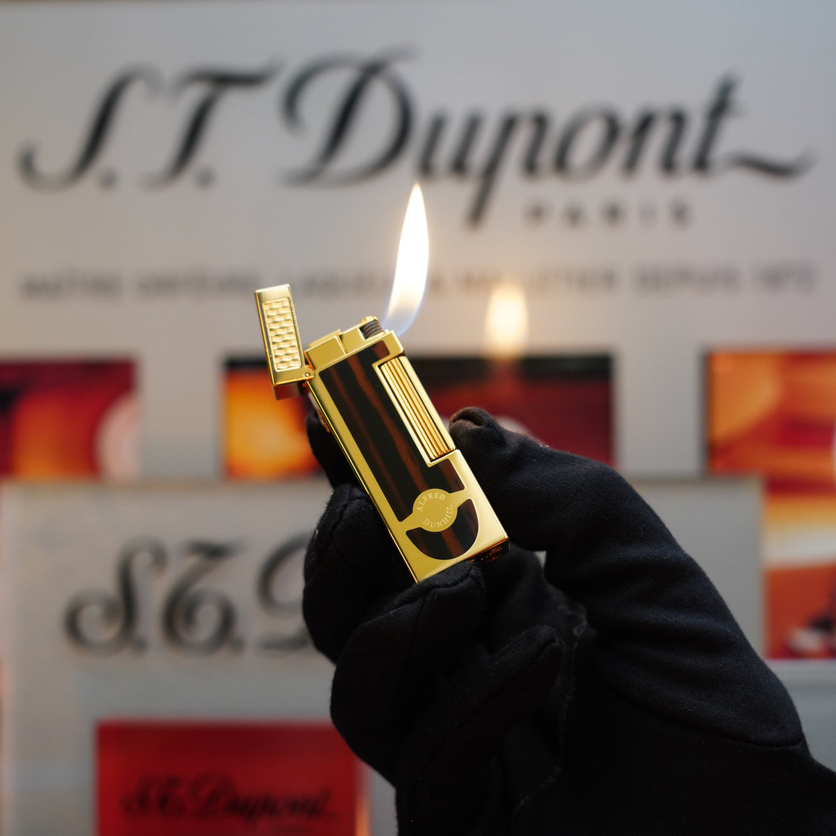1990 Dunhill Cigar Rollagas Macassar 24k Gold Finish 