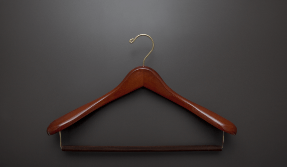 Hanger Project Medium Tie Rack - Walnut/Brass Pegs