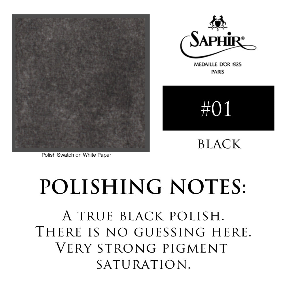 KirbyAllison.com's Saphir Juvacuir Recoloring Cream for Leather Goods - true black polish.