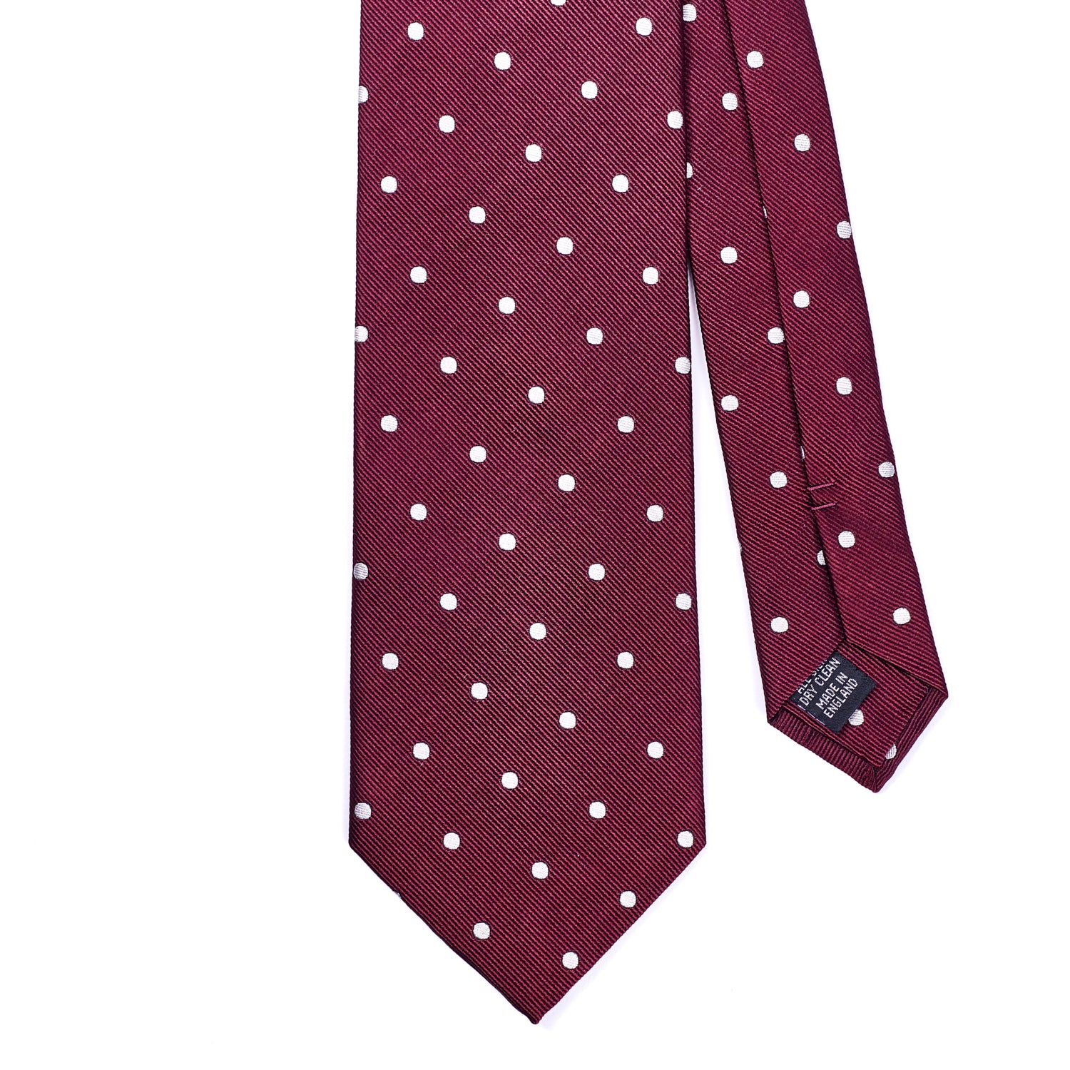 A Sovereign Grade Woven Oxblood Wide Dot Tie, 150 cm with quality craftsmanship from KirbyAllison.com.