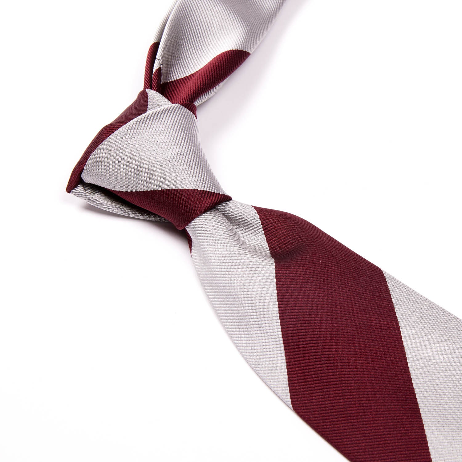 A Sovereign Grade Oxblood Wide Rep Tie, 150cm on a white background.