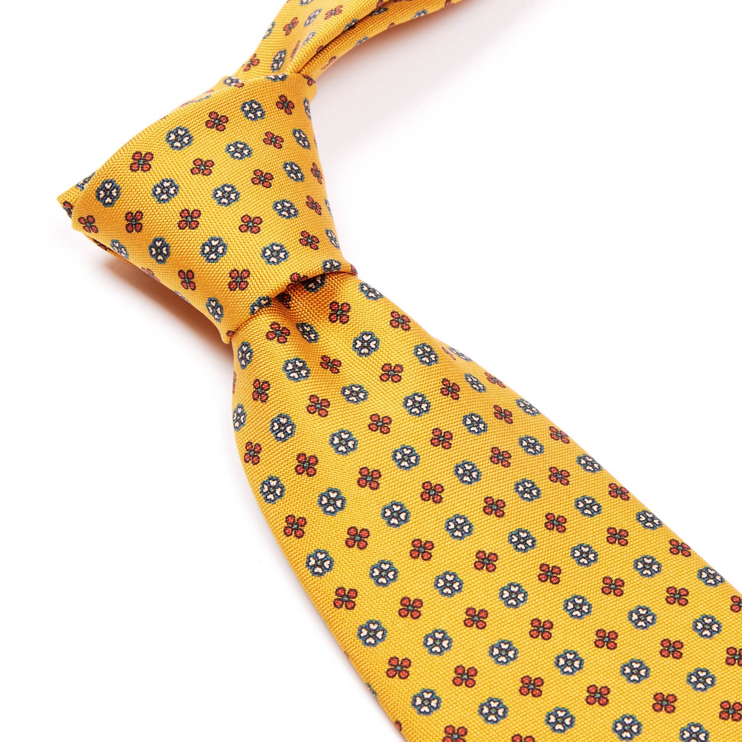 Sovereign Grade Amber Hopsack Floral Tie, 150 cm