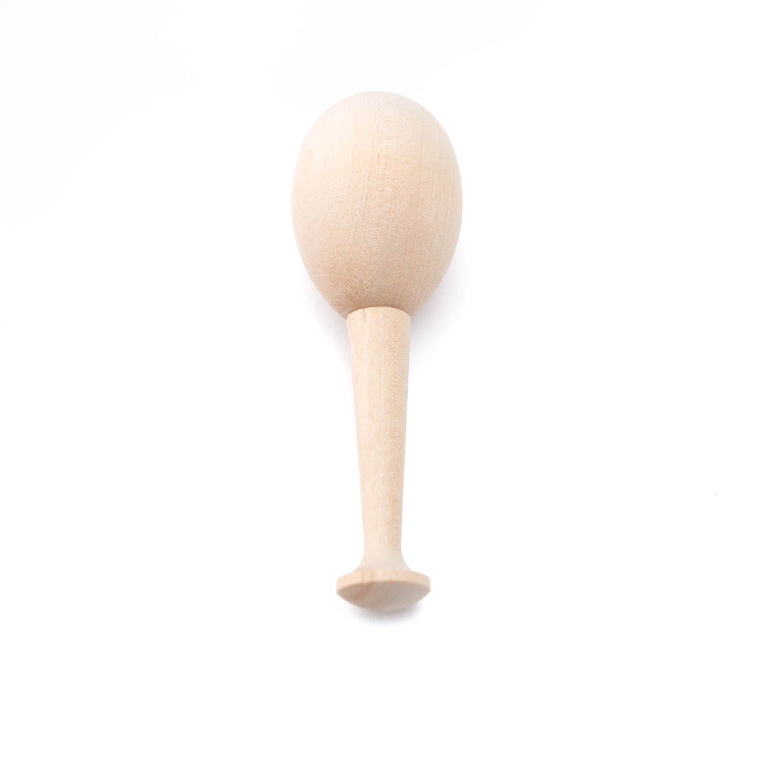 A KirbyAllison.com darning egg used for mending socks on a white background.