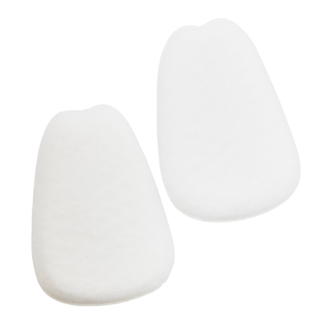 Two Large Tongue Pads by KirbyAllison.com on a white surface for cushioning leather dress shoes.
