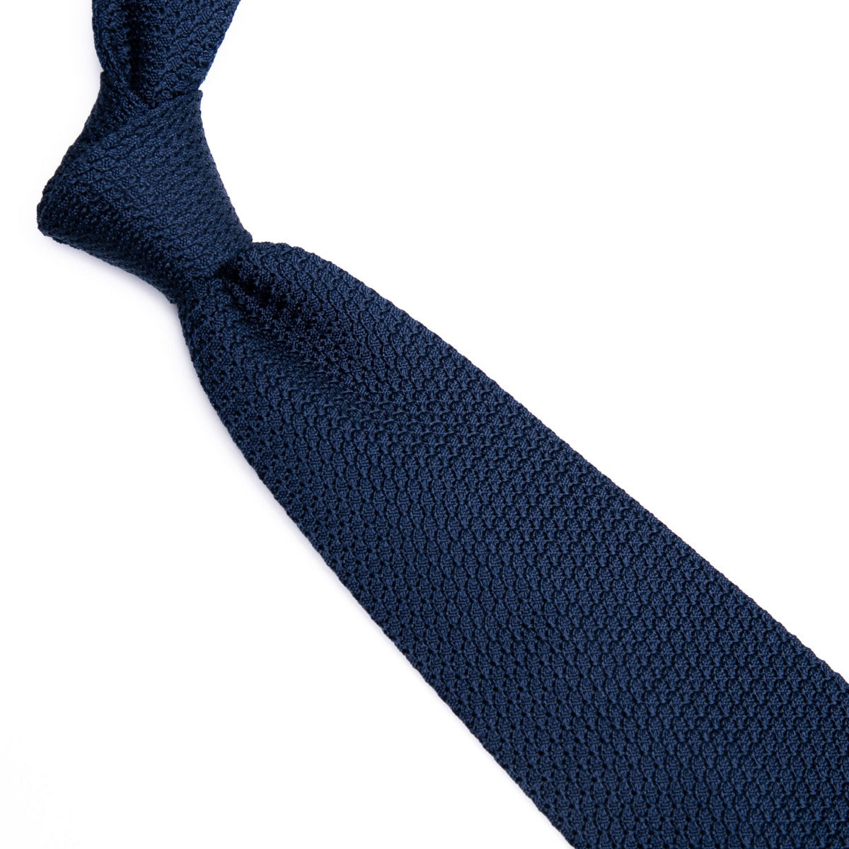 A handmade, highest quality Sovereign Grade Grenadine Grossa Dark Navy tie by KirbyAllison.com, made in the United Kingdom.