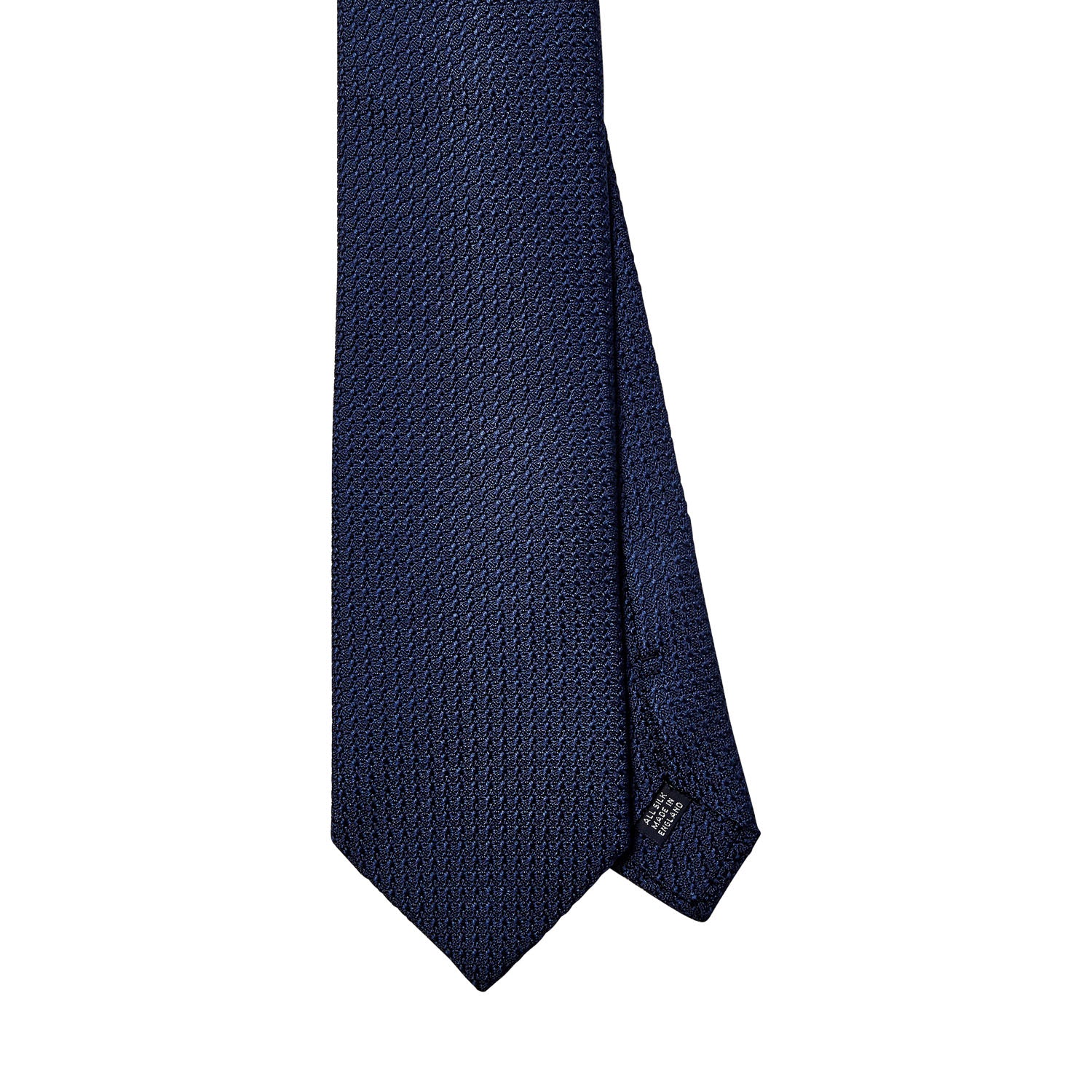 A Sovereign Grade Grenadine Grossa Navy Blue Tie with quality craftsmanship on a white background, sold by KirbyAllison.com.
