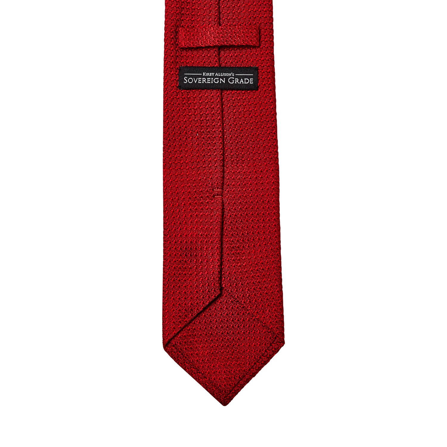 A Sovereign Grade Grenadine Grossa Red Tie on a white background. (Brand: KirbyAllison.com)