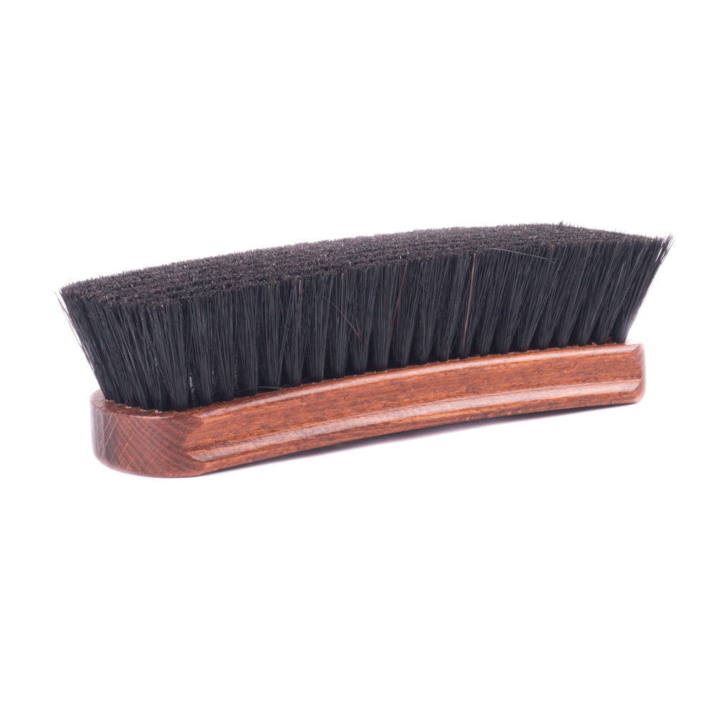 A Deluxe Wellington Pig Bristle Shoe Polishing Brush with pig bristles from KirbyAllison.com.