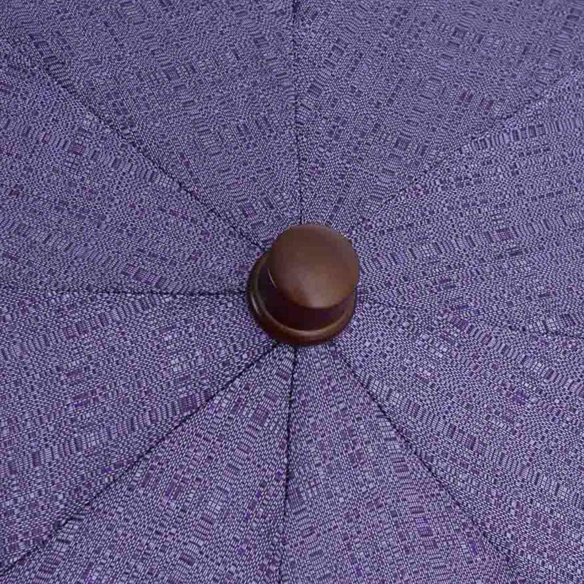 An Imperial Purple Travel Umbrella with a maple wood handle from KirbyAllison.com.