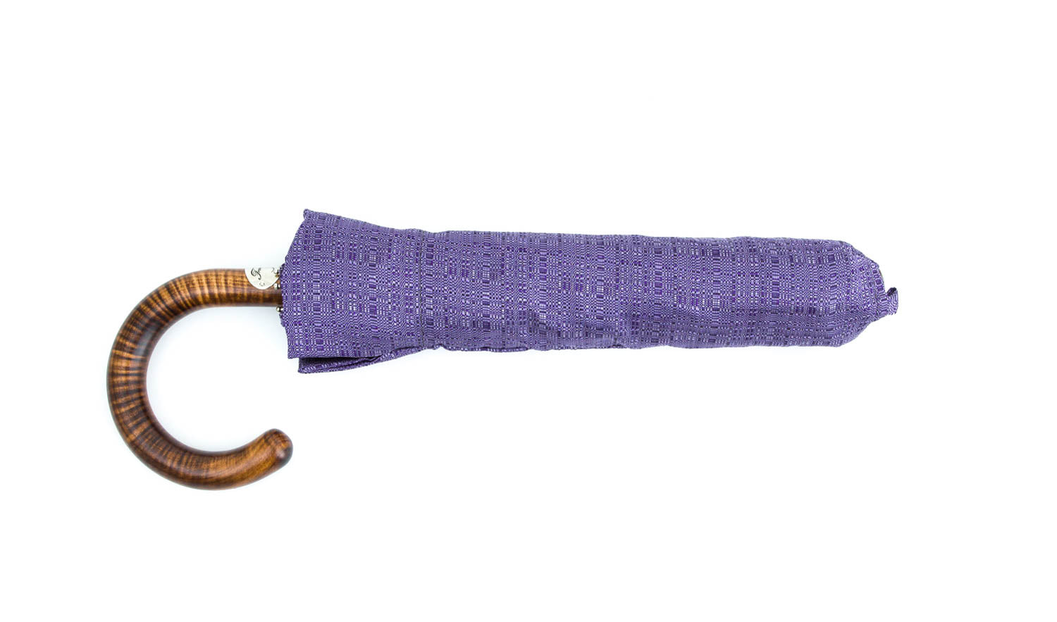 An Imperial Purple Travel Umbrella with Maple Handle by KirbyAllison.com.