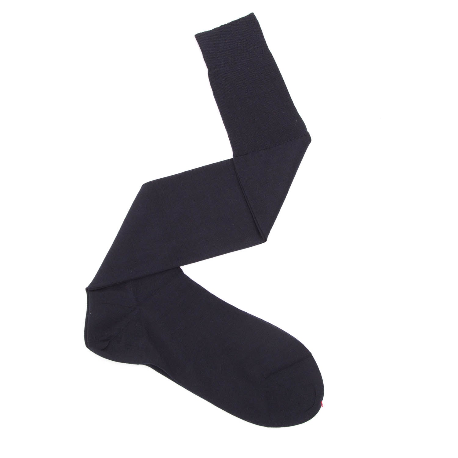 A pair of black KirbyAllison.com Sovereign Grade Solid Wool-Silk Dress Socks.
