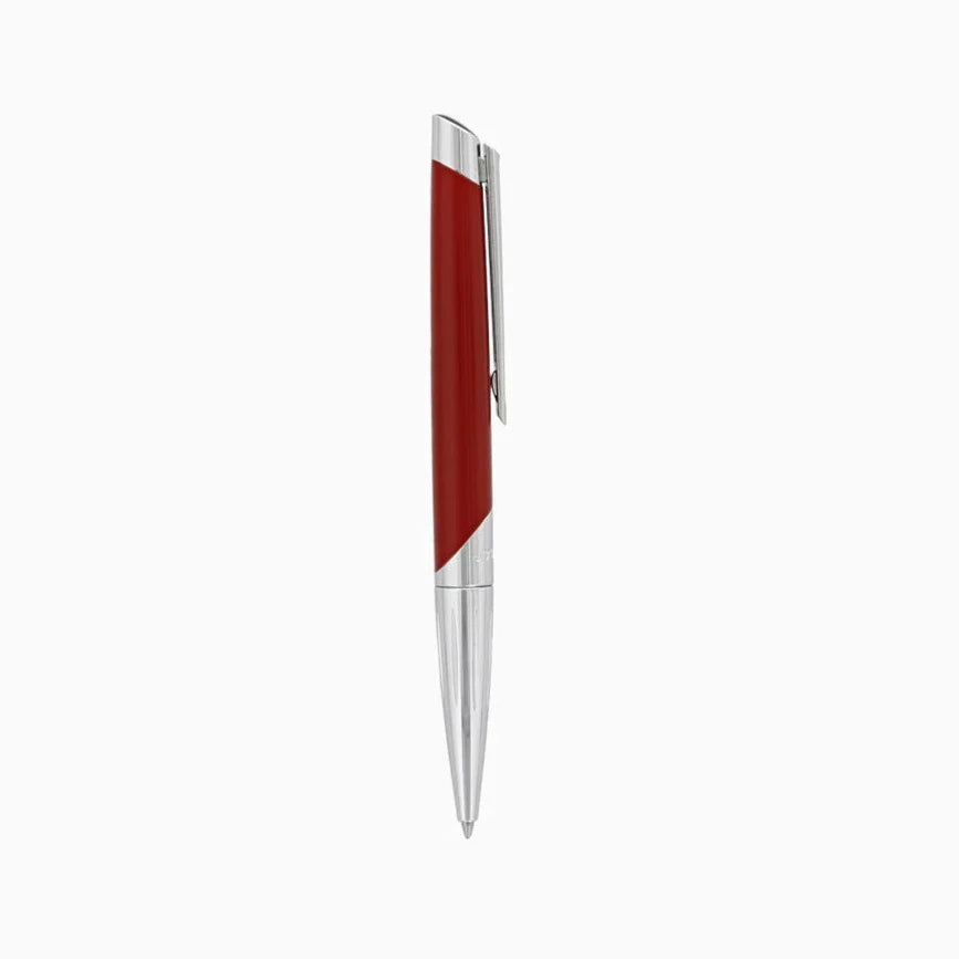 S.T. Dupont Defi Millennium Silver and Matte Red Ballpoint Pen