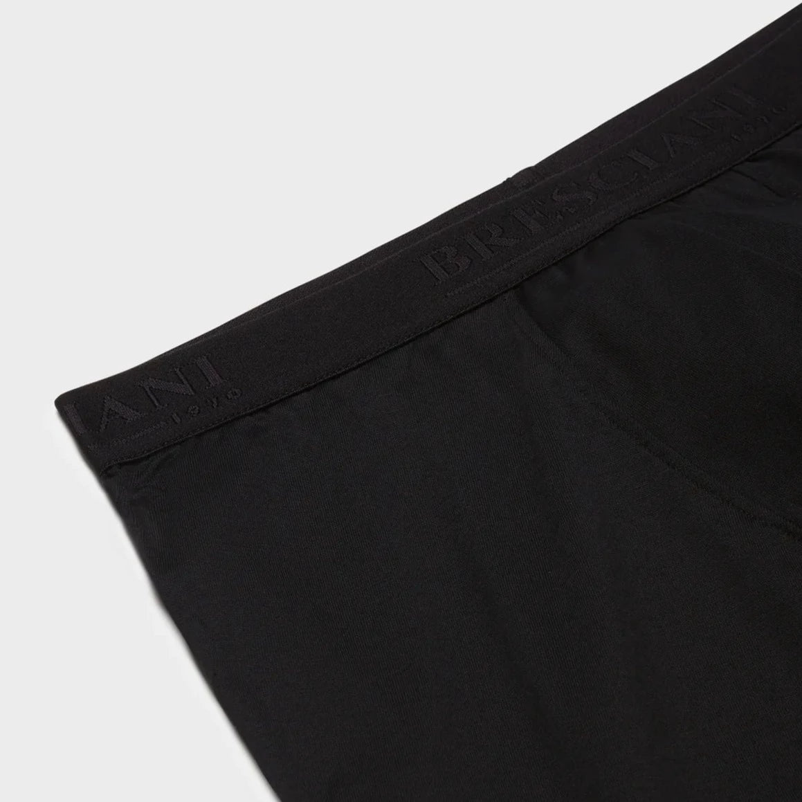 Bresciani 100% Cotton Knitted Boxer Shorts Black