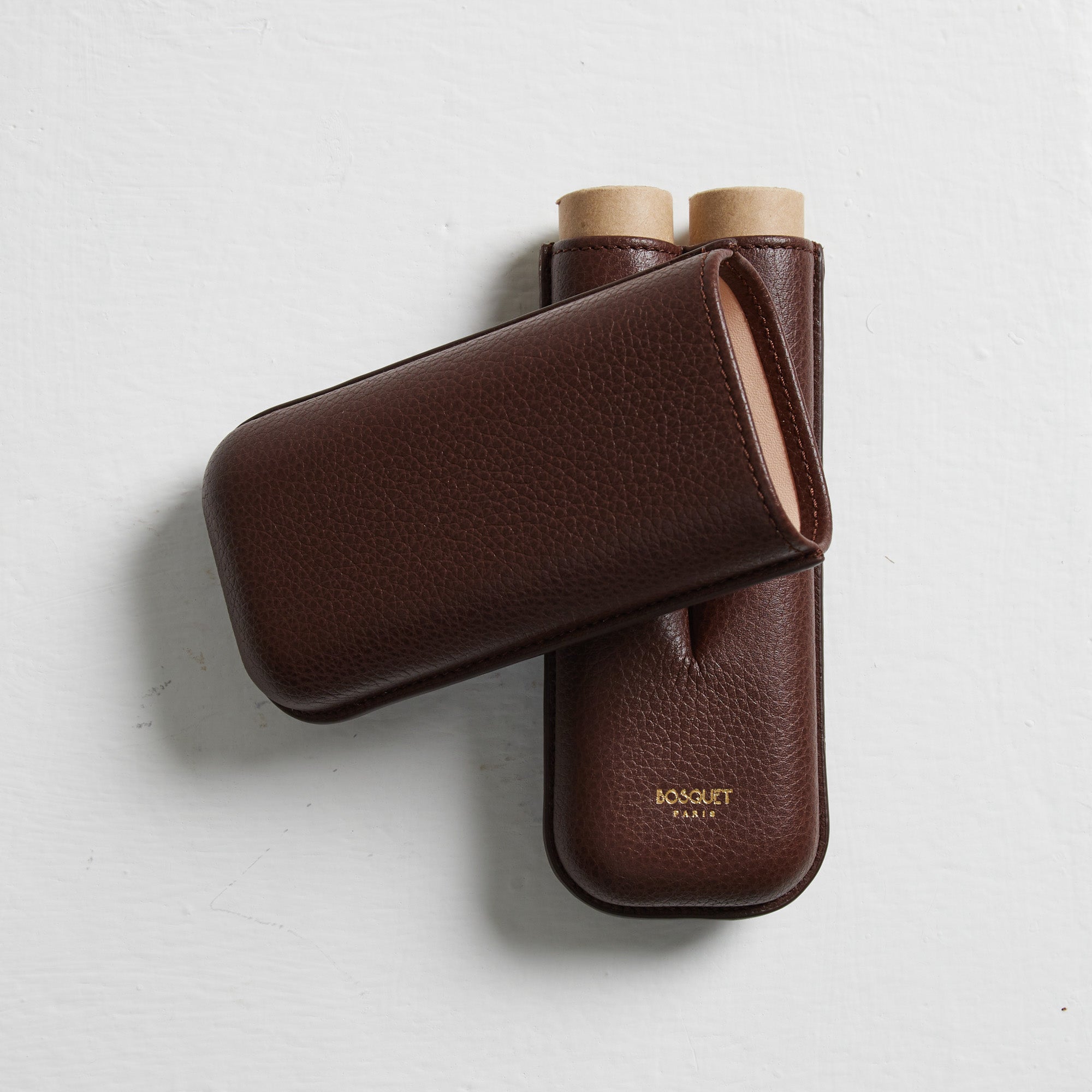 Bosquet Smooth Dark Brown Leather Cigar Case