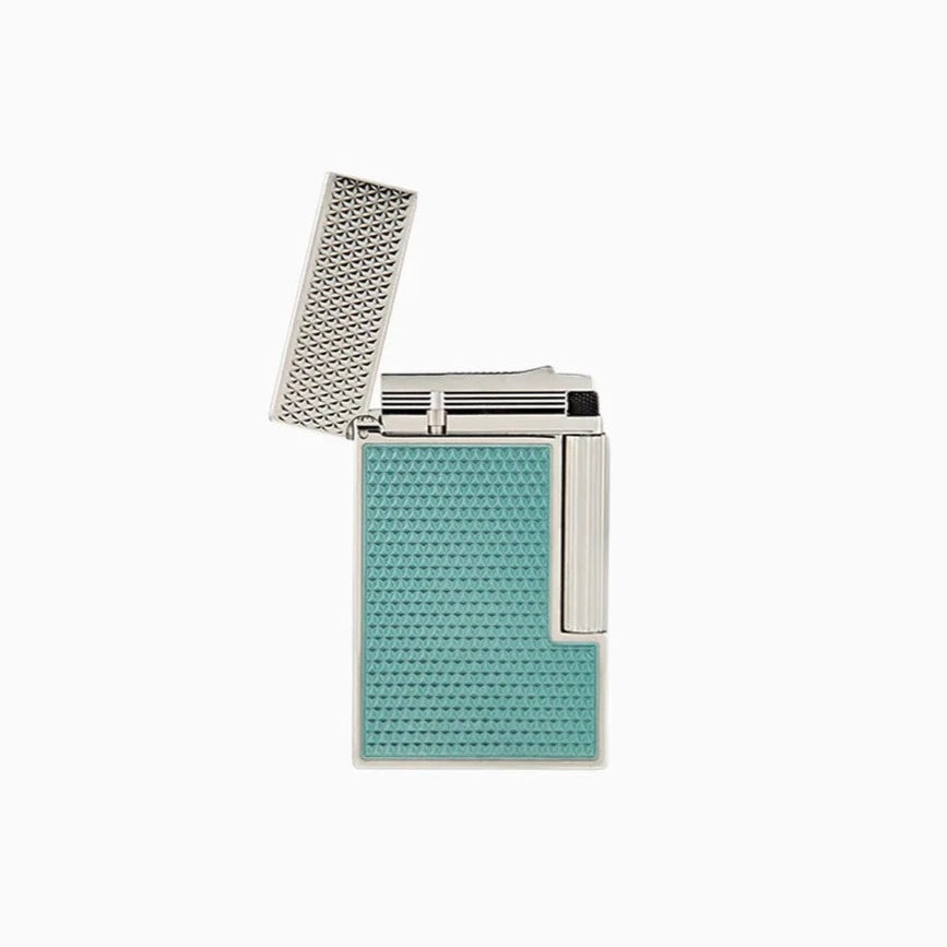S.T. Dupont Line 2 Turquoise Lacquer Guilloche Lighter