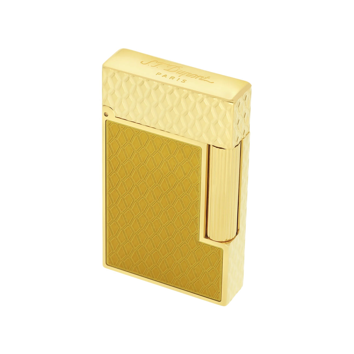 S.T. Dupont Line 2 Honey and Gold Lacquer Dragon Scale Guilloche Lighter