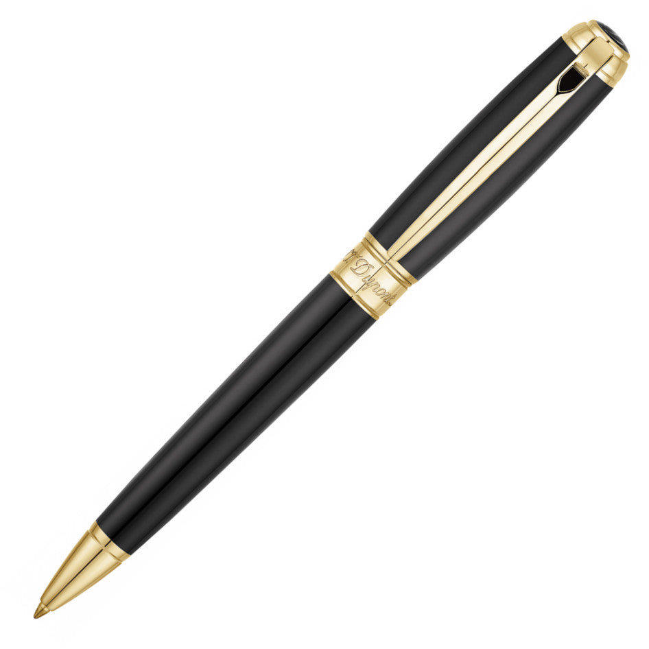 S.T. Dupont Line D Large Ballpoint - Black with Gold Trim