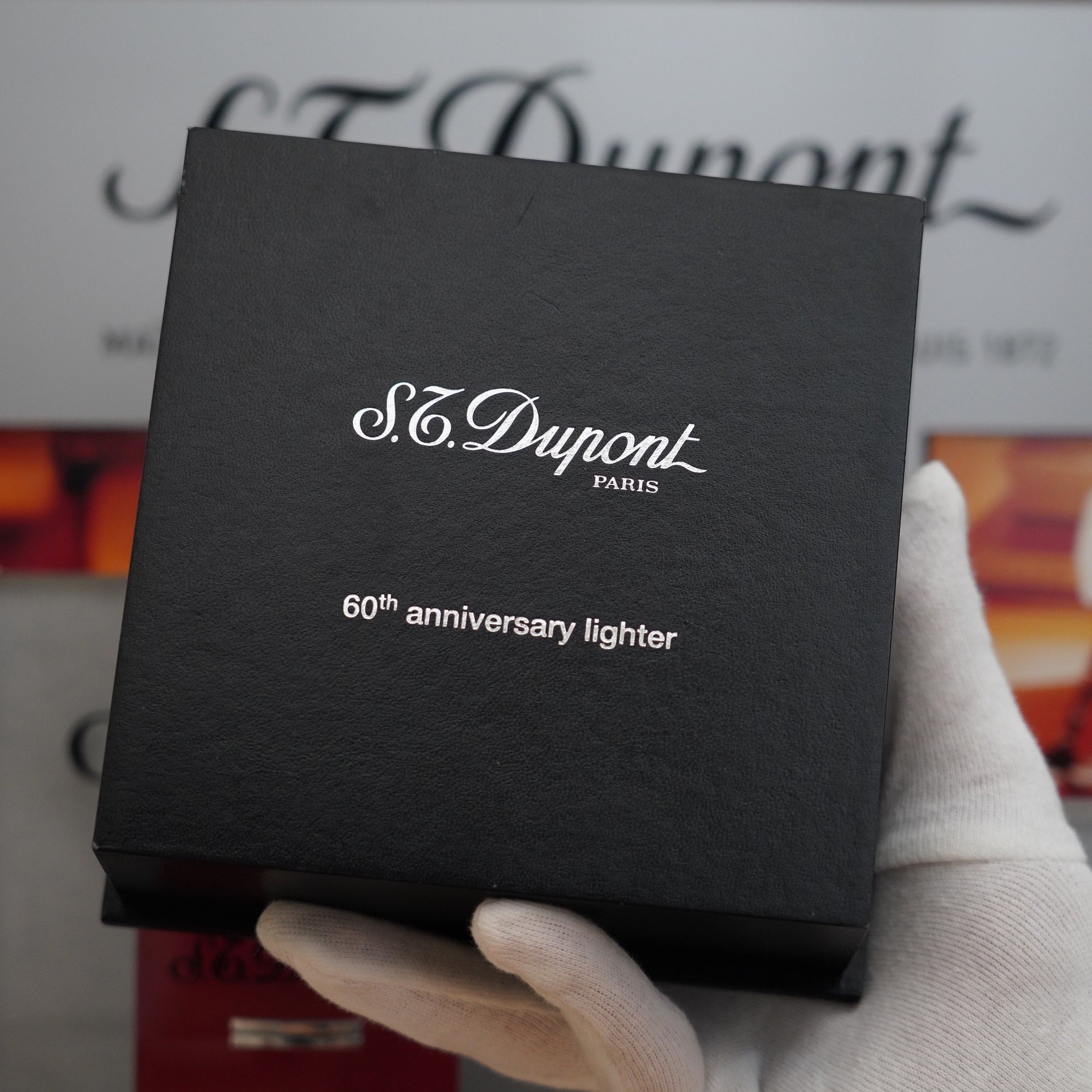 Vintage S.T. Dupont 1990 Limited anniversary Platinum Serie 60 years 1 Diamond Ligne 1 Plated Lighter