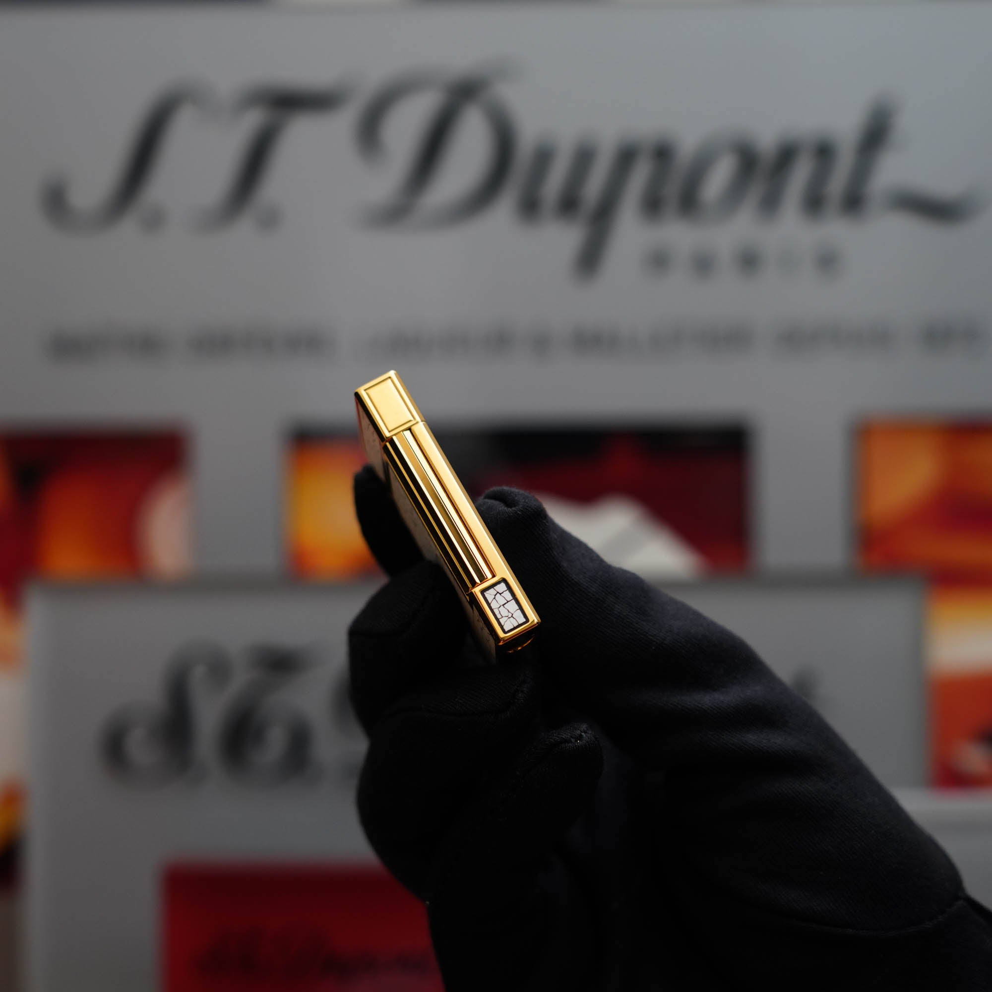Vintage 1980 St Dupont Limited 24k Gold Finish EGG Shell Lacquer Ligne 2 LD Lighter