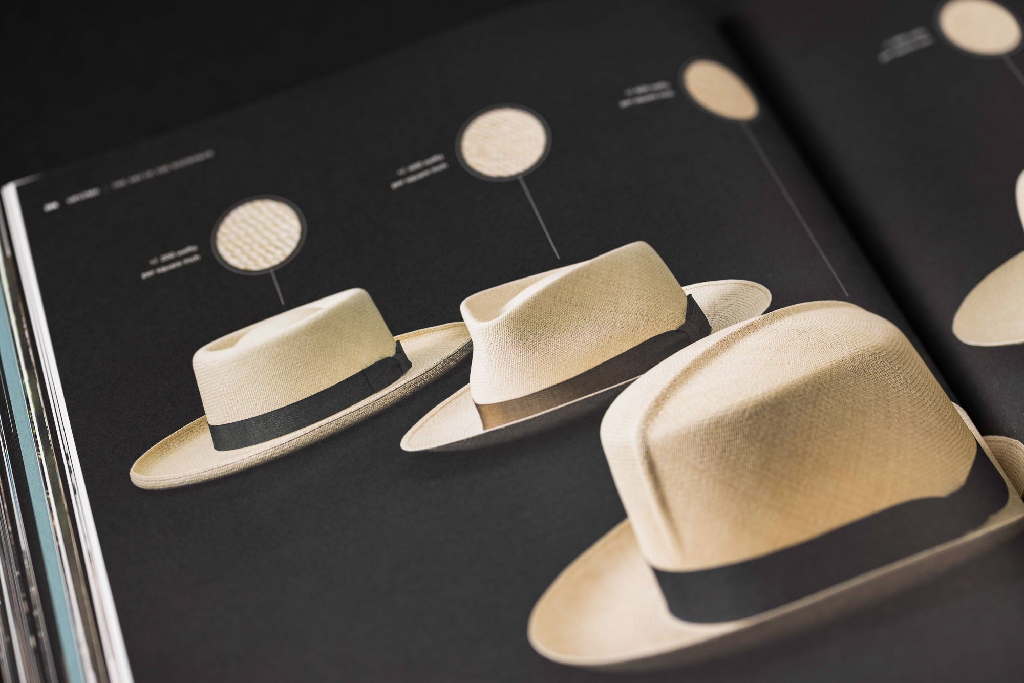A book featuring a variety of exquisite hats, including the finest creations from Optimo Hats: The Art of the Hatmaker by KirbyAllison.com.
