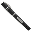 A black Visconti Homo Sapiens Skylight Steel Age Fountain Pen on a white background with SEO keywords: Coles of London pen.