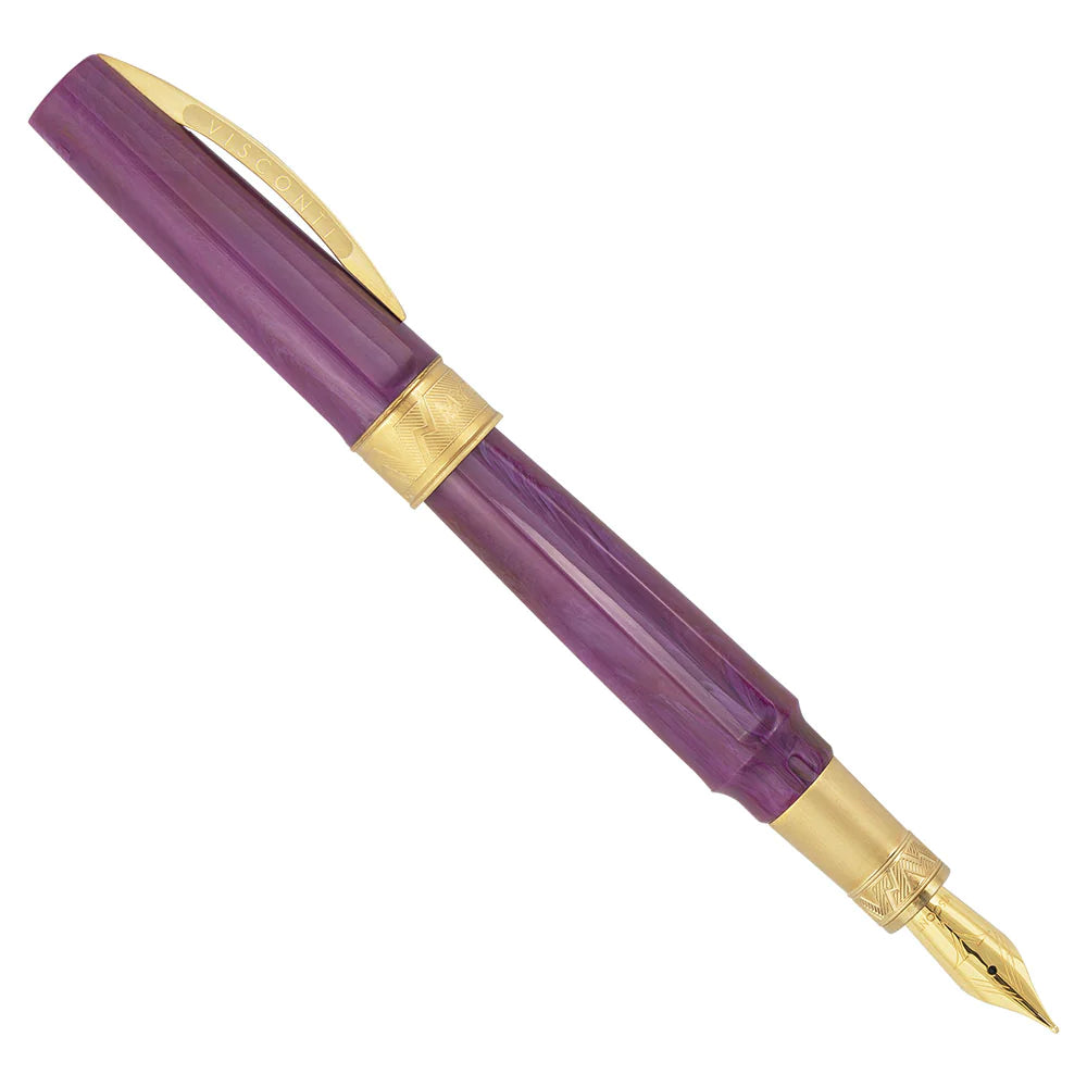 A Visconti Mirage Mythos Aphrodite Fountain Pen with gold trim, fit for a god or goddess.