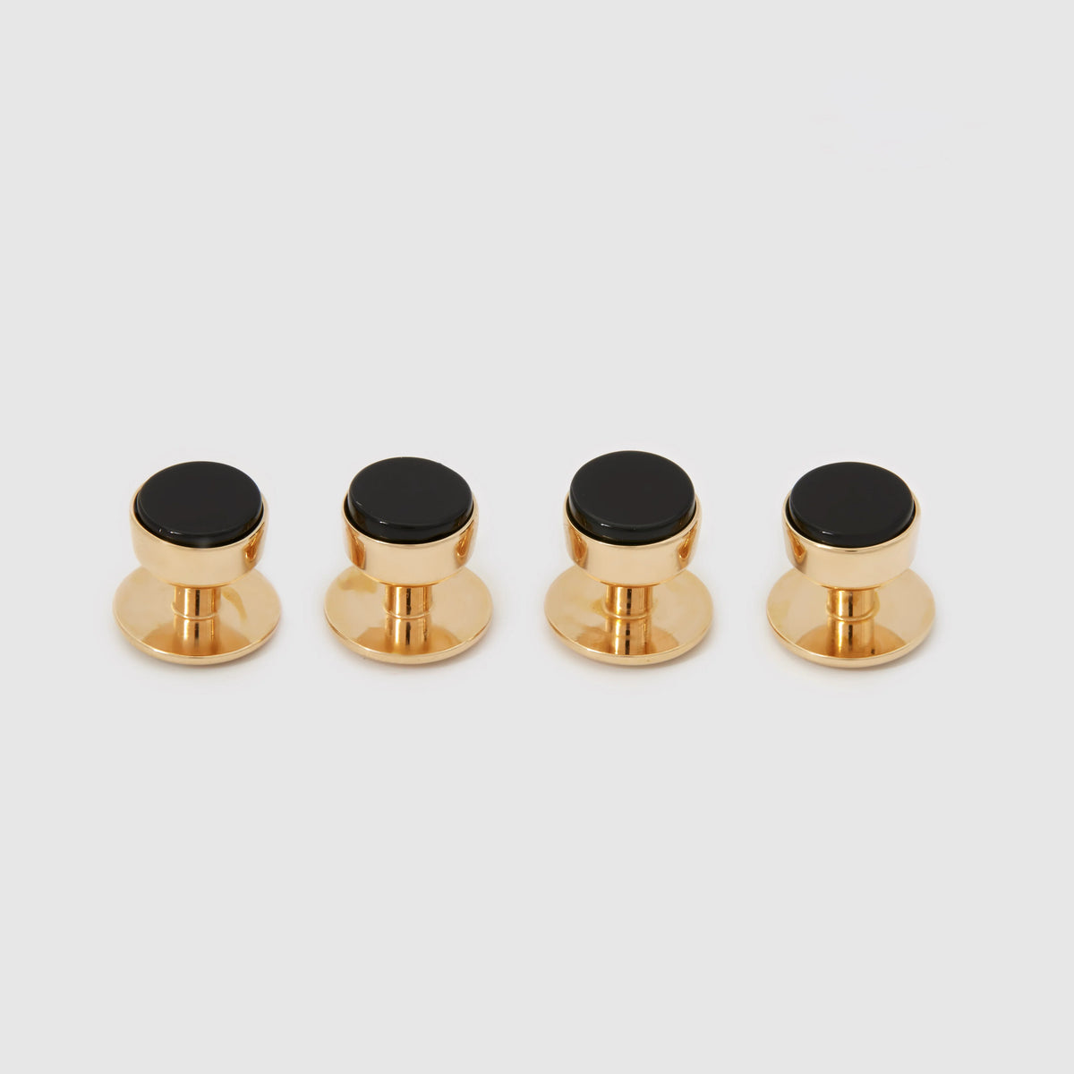 Onyx Sterling Silver Gold Plate Stud Set