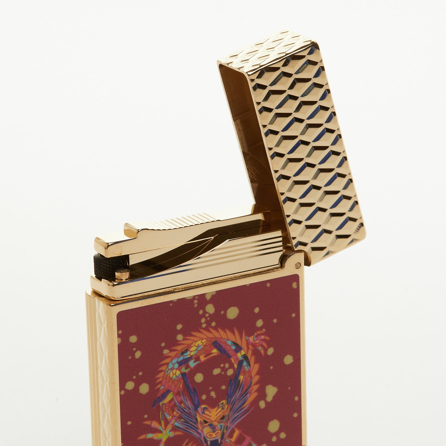 S.T. Dupont Line 2 Year of the Dragon Lighter Burgundy & Gold