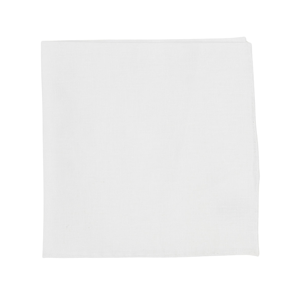 Simonnot Godard 100% Cotton Plain White Pocket Square