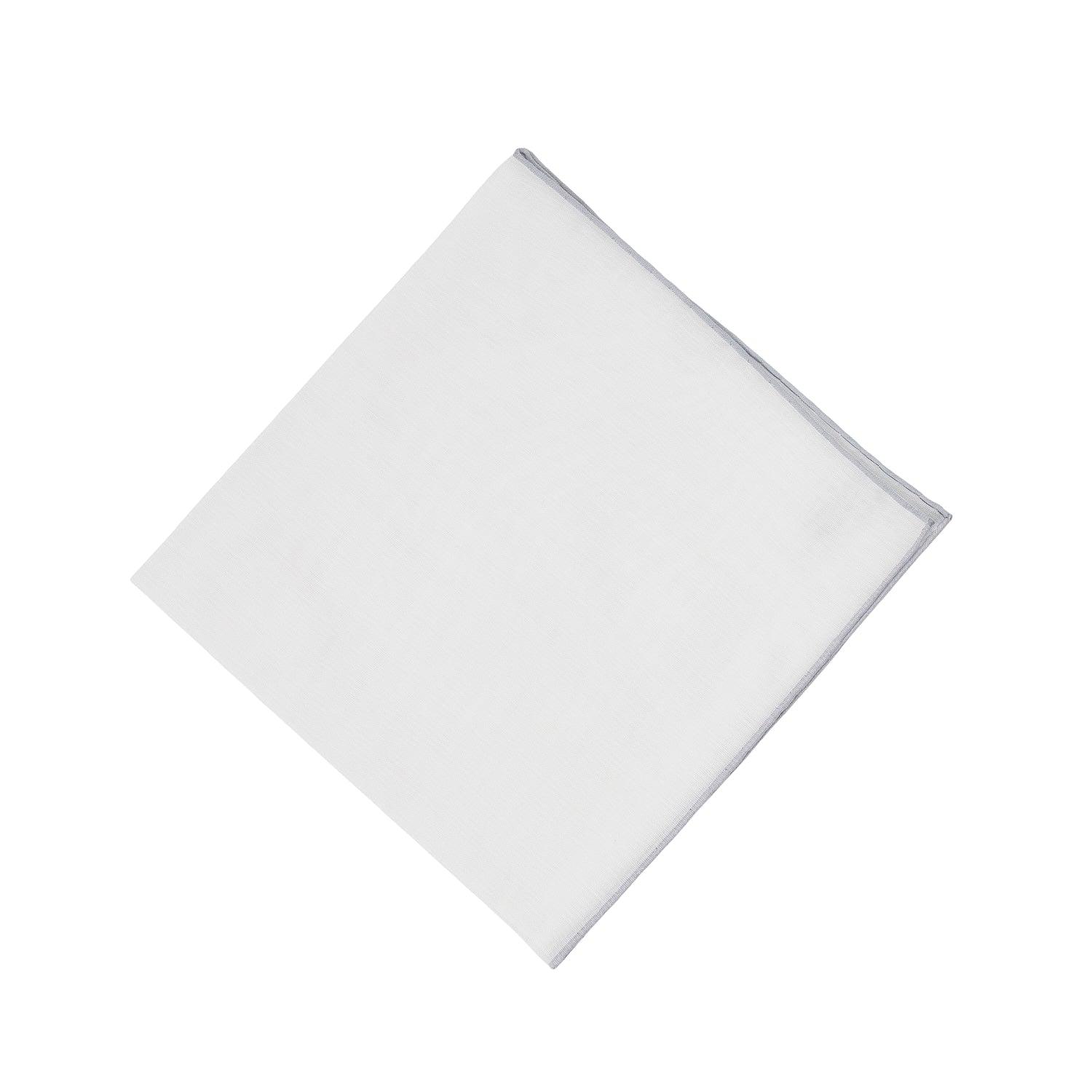 Simonnot Godard White & Light Grey Cotton Pocket Square