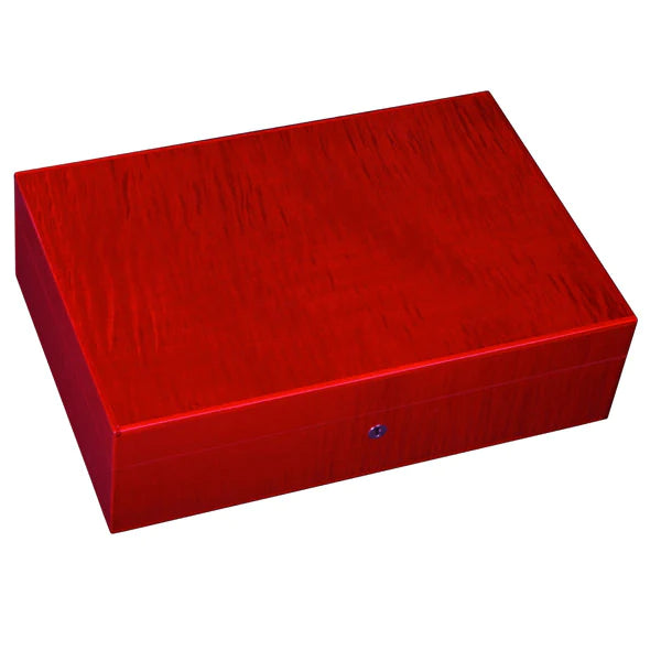 An Elie Bleu Red Sycamore "Fruit" Humidor - 110 Cigars on a white background.