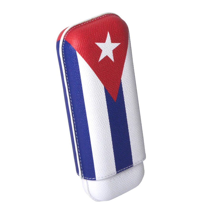 An Elie Bleu "Cuban Flag" 2 Cigar Case featuring the Cuban flag design.
