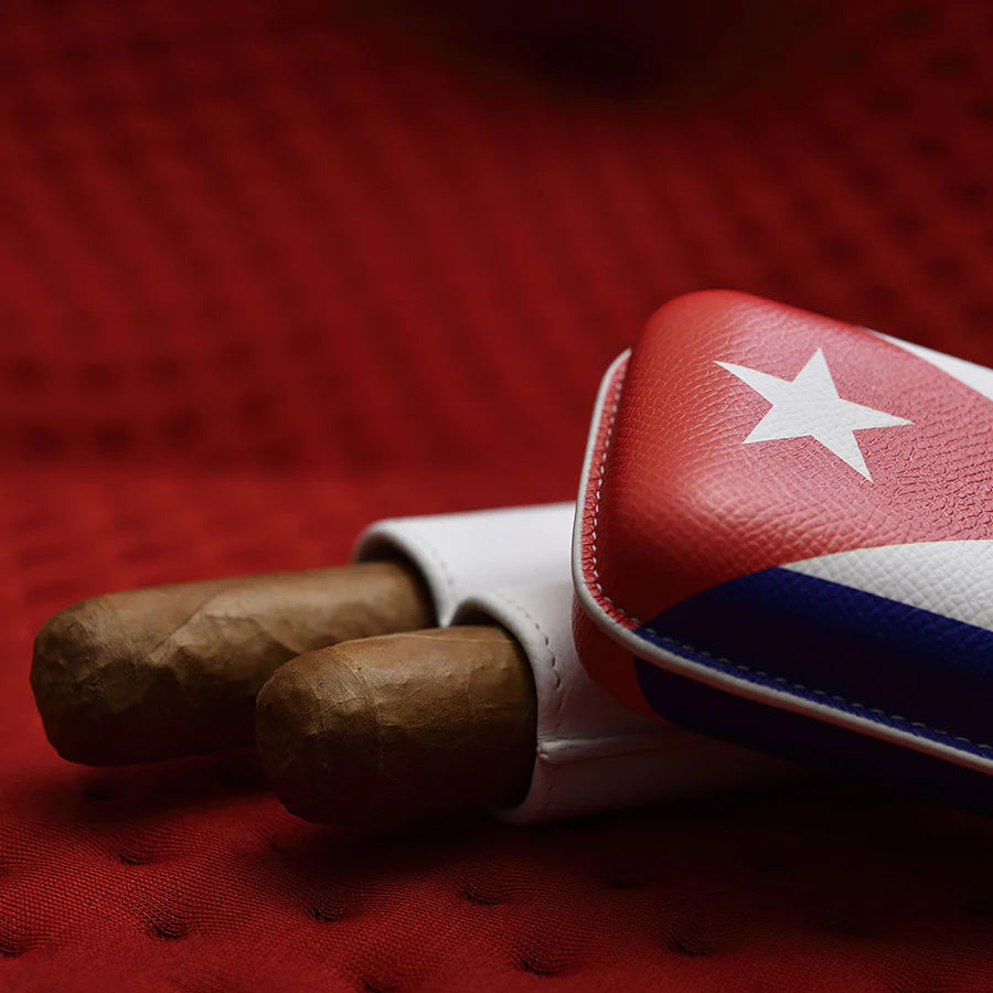 Two Elie Bleu "Cuban Flag" 2 Cigar Cases with the Cuban flag colors.