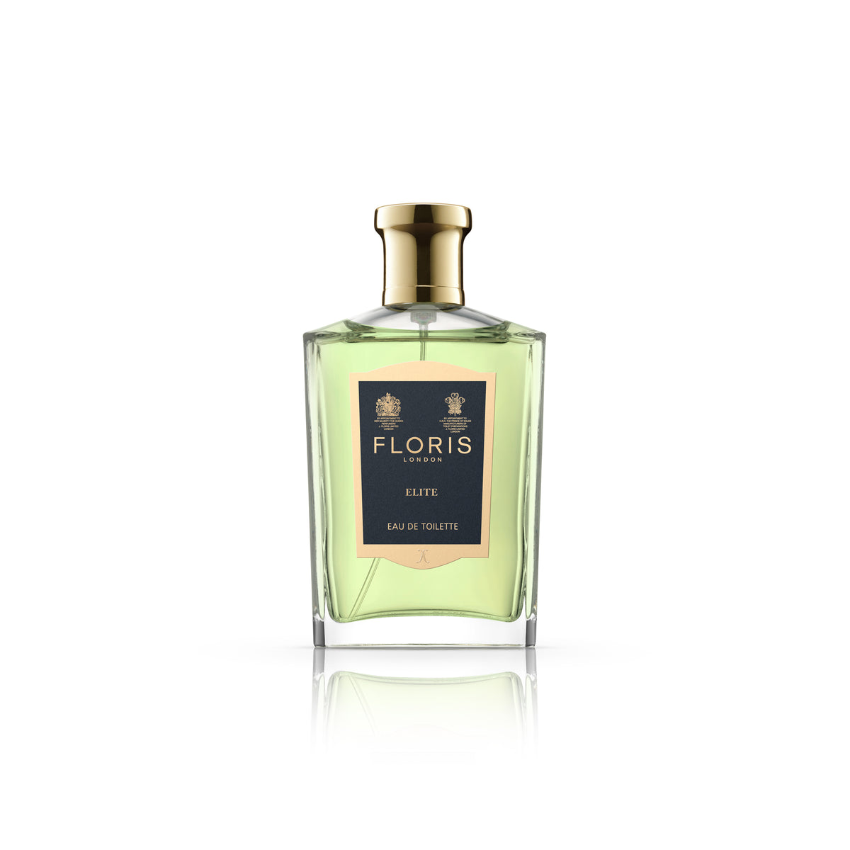 A bottle of FLORIS Elite 100 ML Eau de Toilette fragrance on a white background.