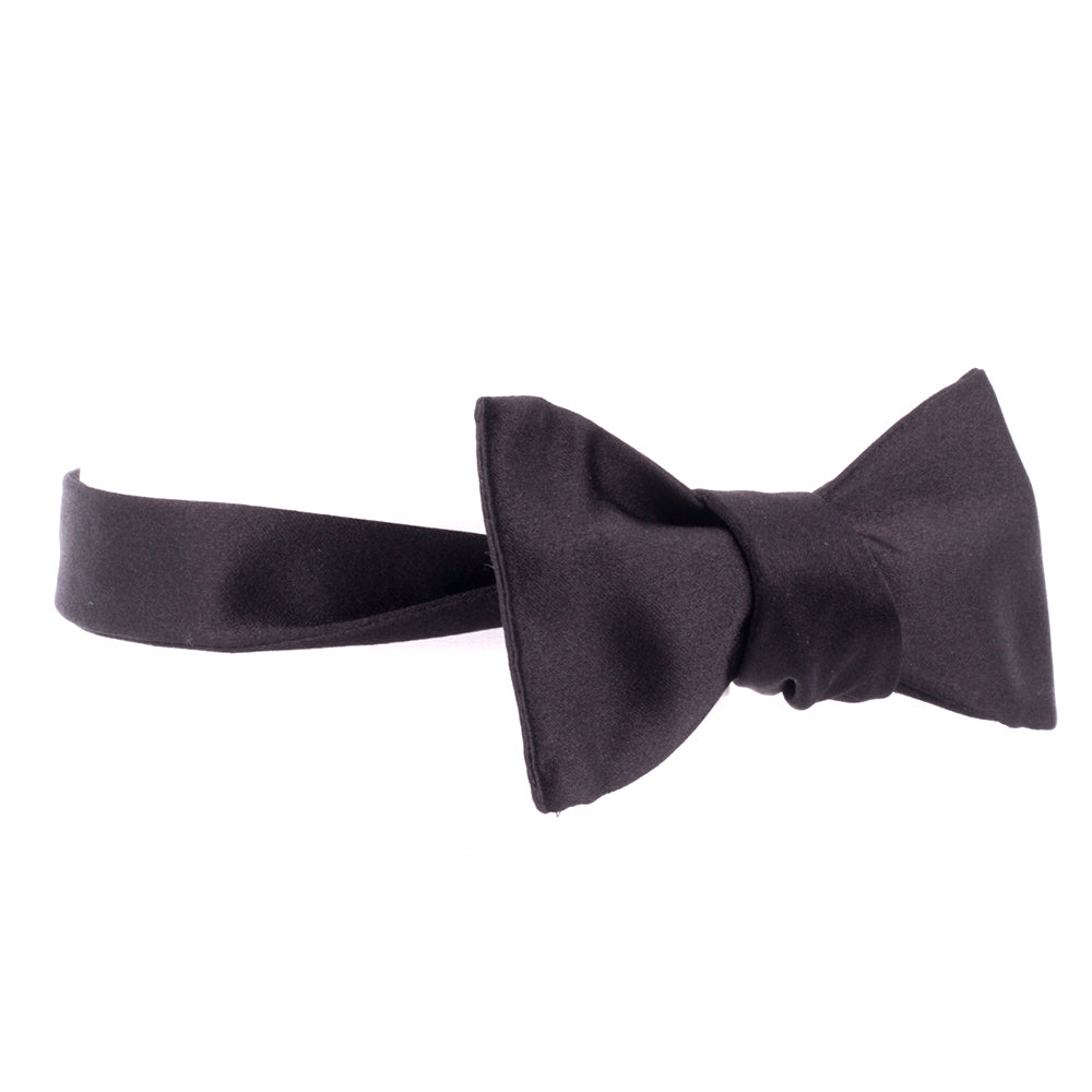 Sovereign Grade Black Satin Bow Tie