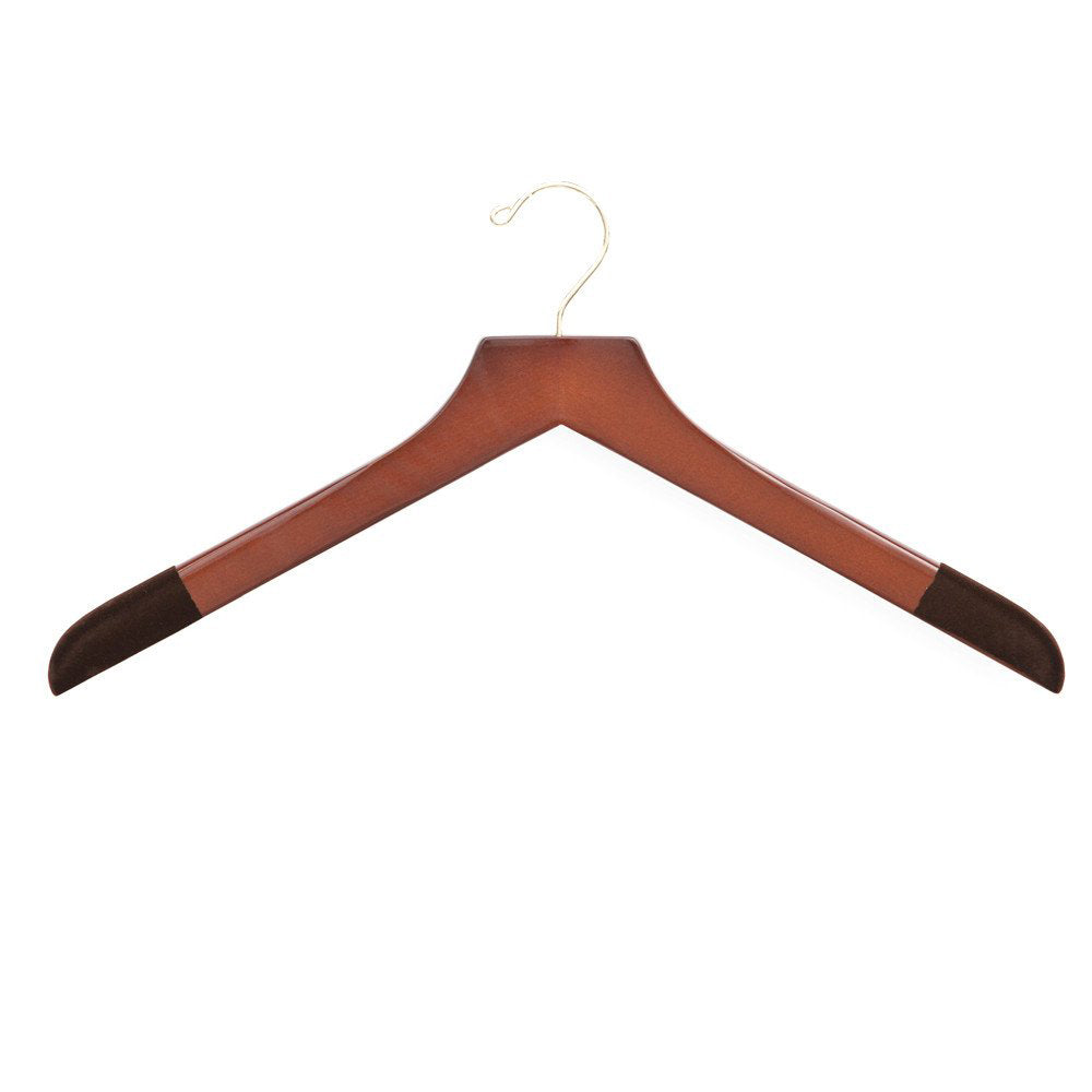 A Luxury Wooden Sweater and Polo Hanger from KirbyAllison.com for luxury golf polos and sweaters.