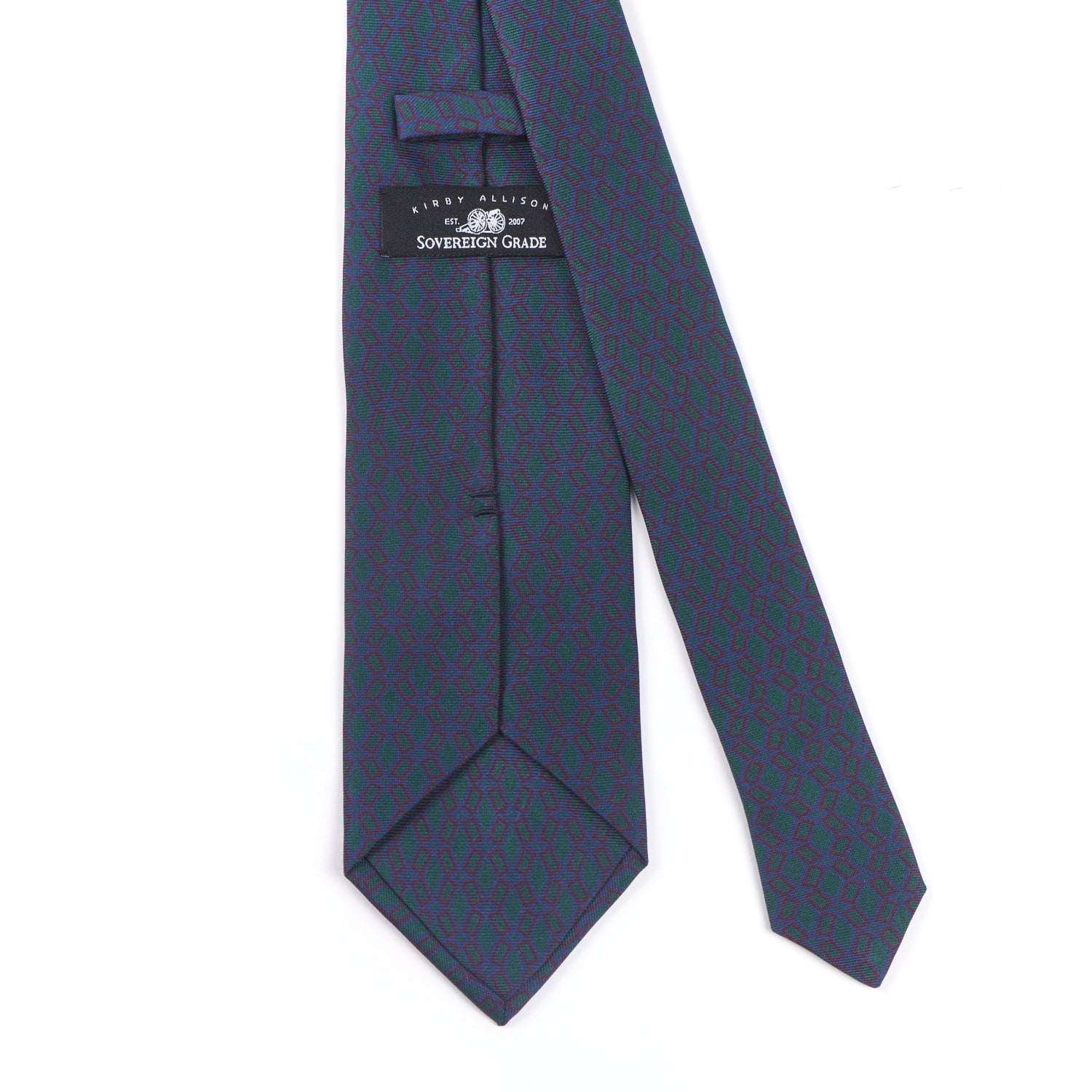 A Sovereign Grade Navy Ancient Madder Tie, 150cm, handmade in the United Kingdom by KirbyAllison.com.