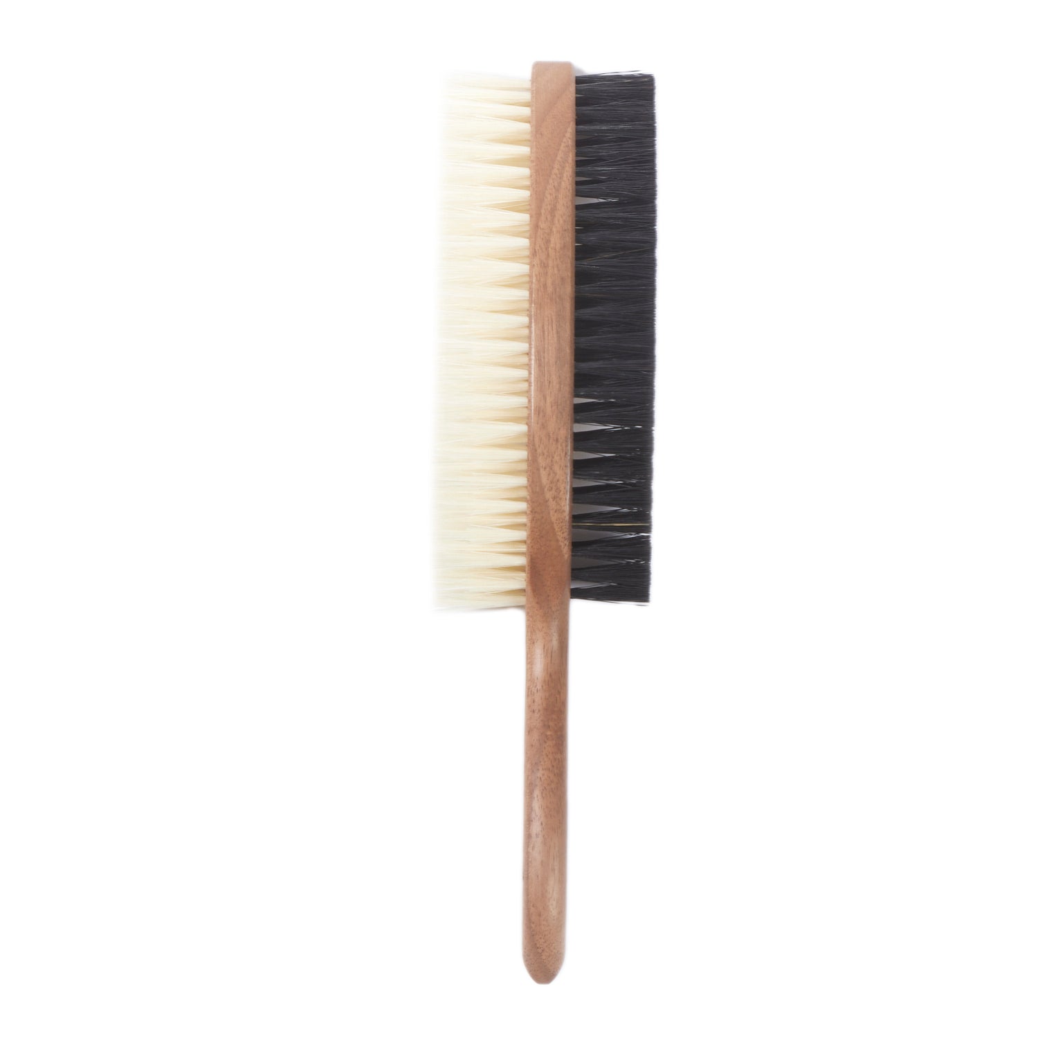 A luxury Kirby Allison Double-Sided Hat Brush with natural bristles on a white background.