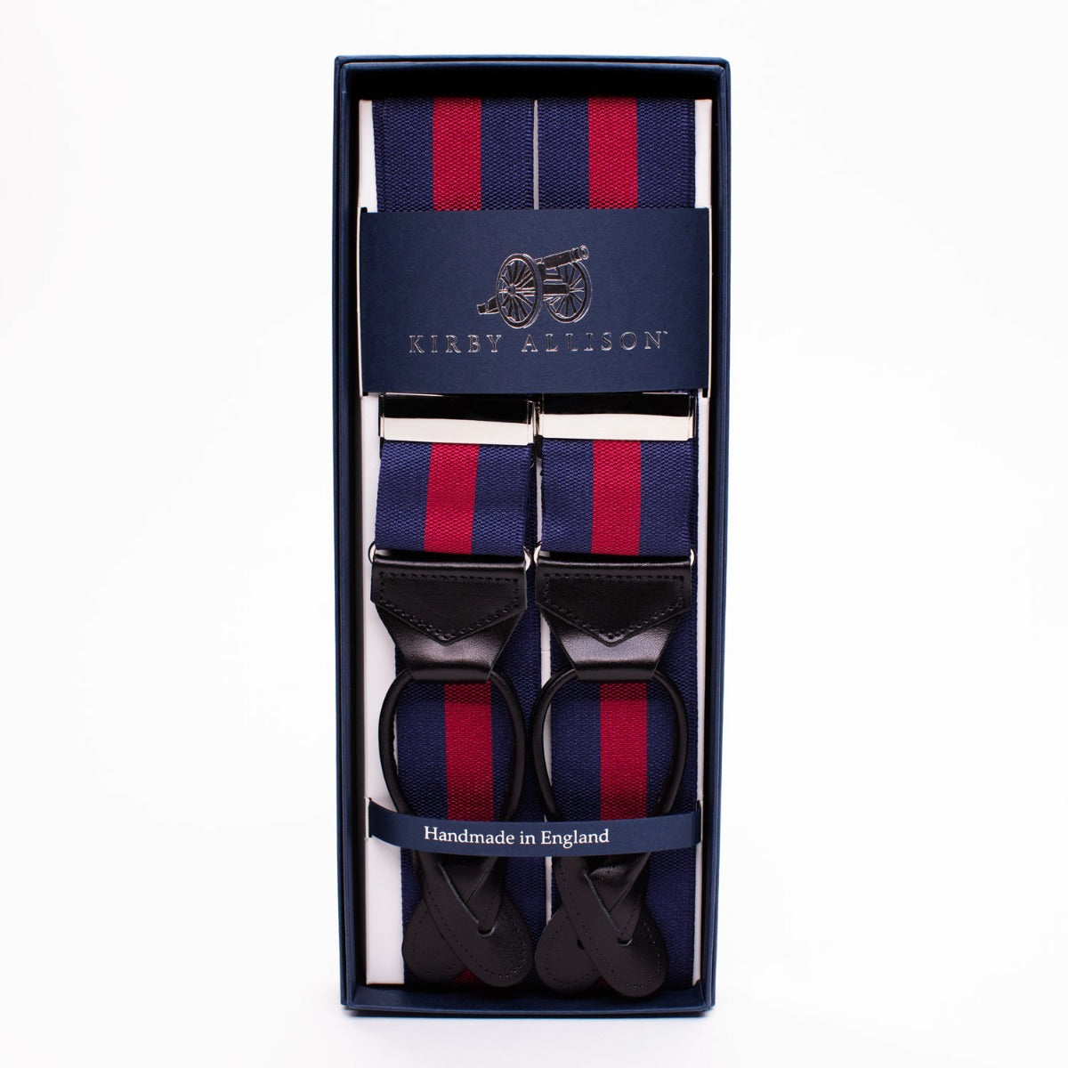 Sovereign Grade Navy-Red Striped Braces