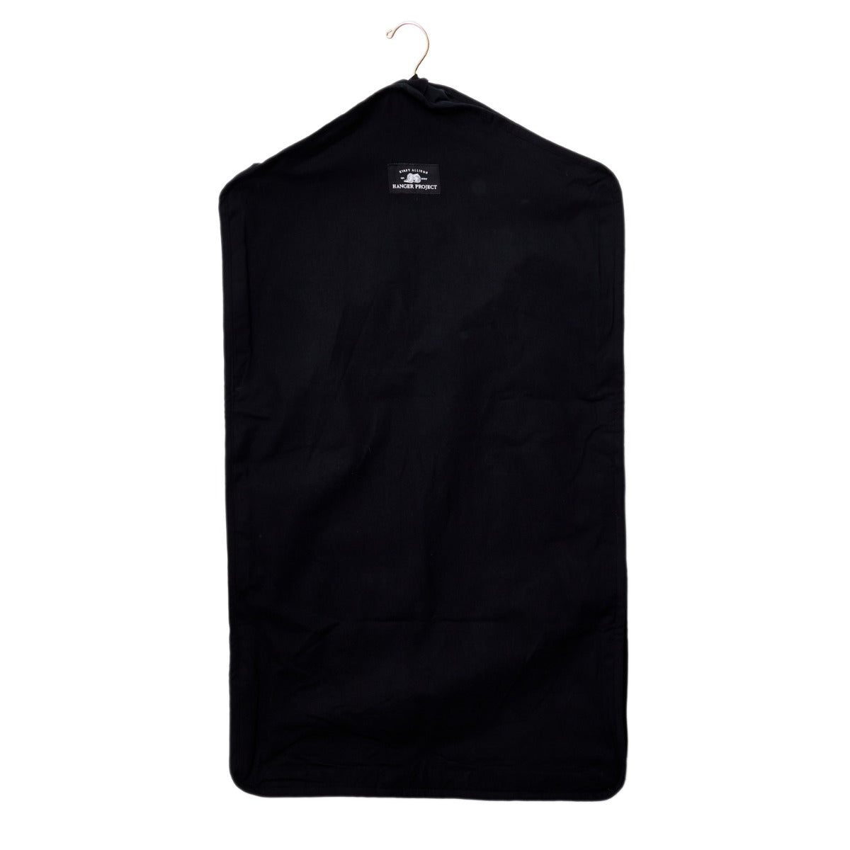 A Luxury Garment Storage Bag from KirbyAllison.com hanging on a white background.