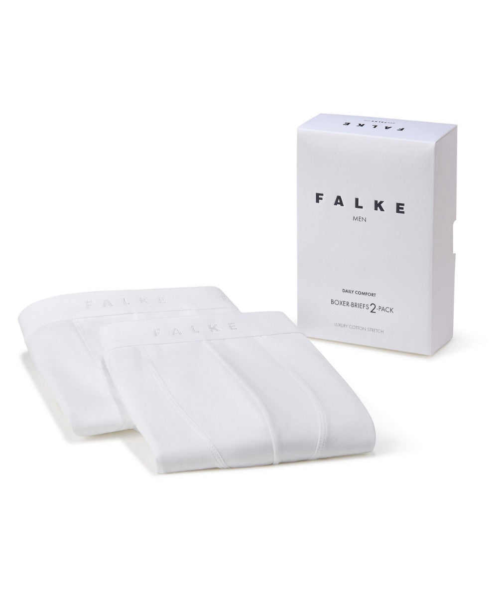 A comfortable pair of Falke Men Underwear Boxer-Briefs 2-Pack made from Egyptian cotton on a white background by KirbyAllison.com.