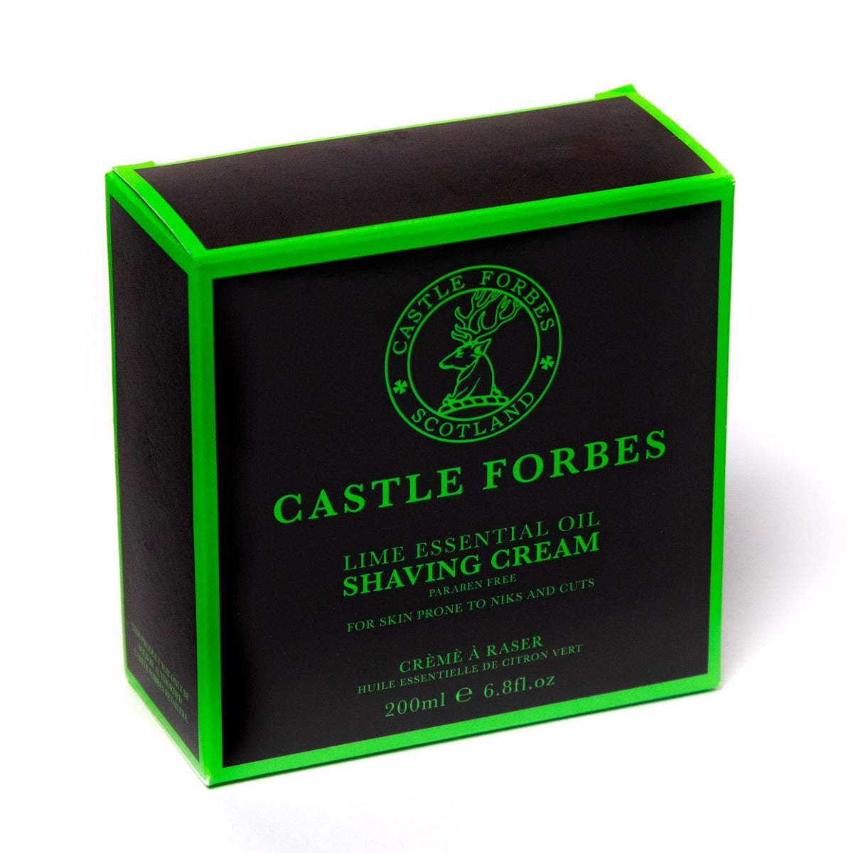 Castle Forbes Lime Essential Oil Shaving Cream with lather by KirbyAllison.com.