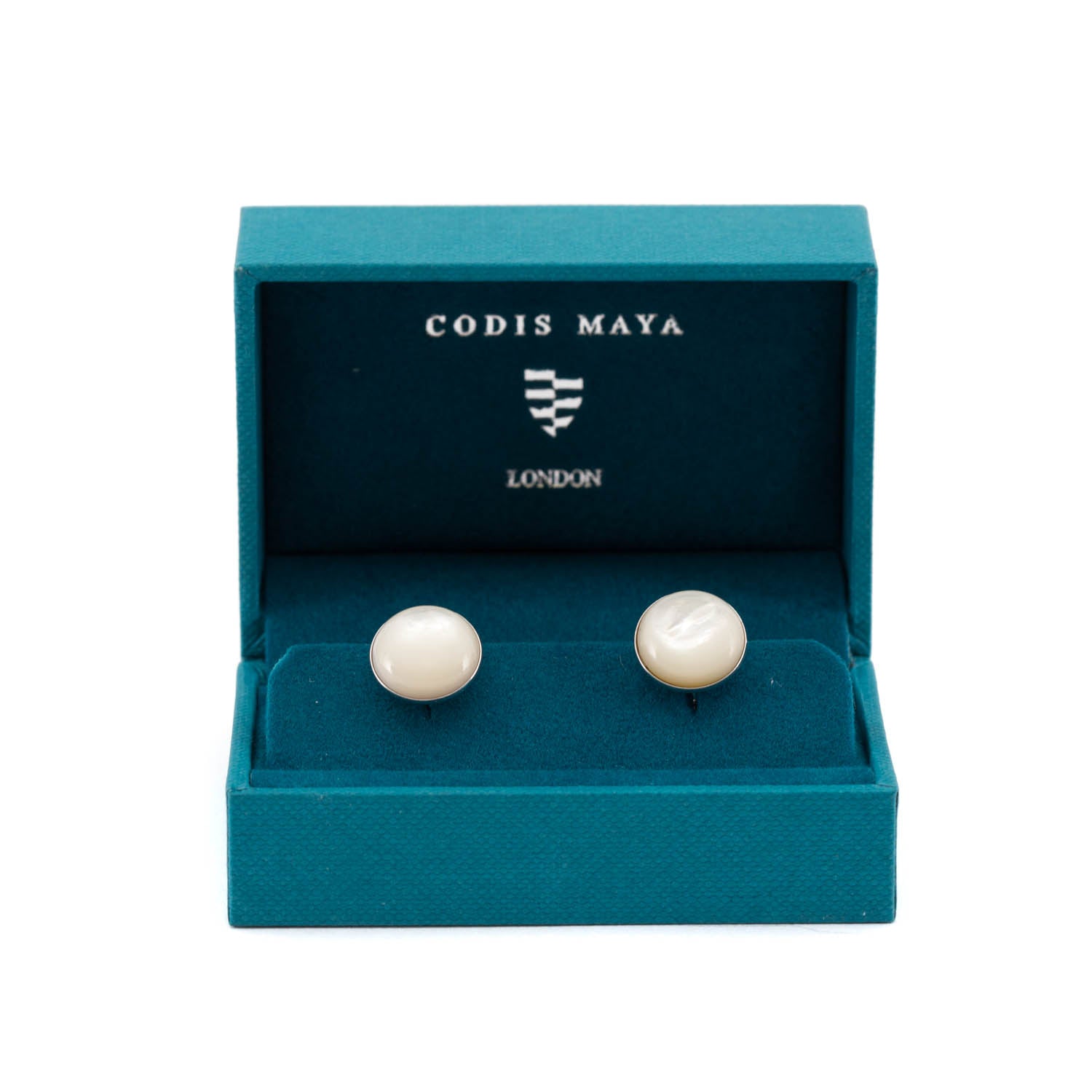 Mother of Pearl Silver Stone Capsule Cufflinks