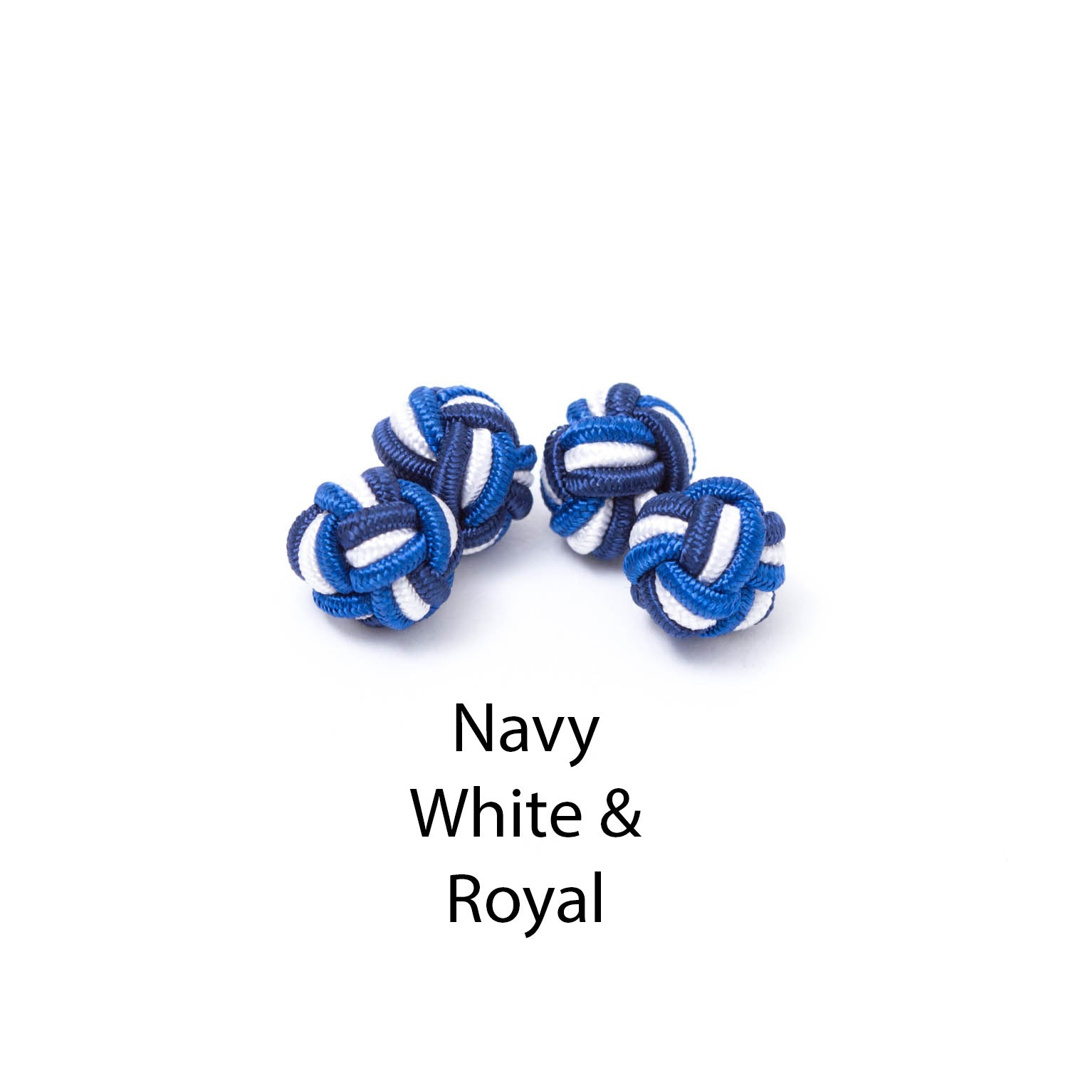 Tri-Colored Knot Cufflinks from KirbyAllison.com for a double-cuff shirt.