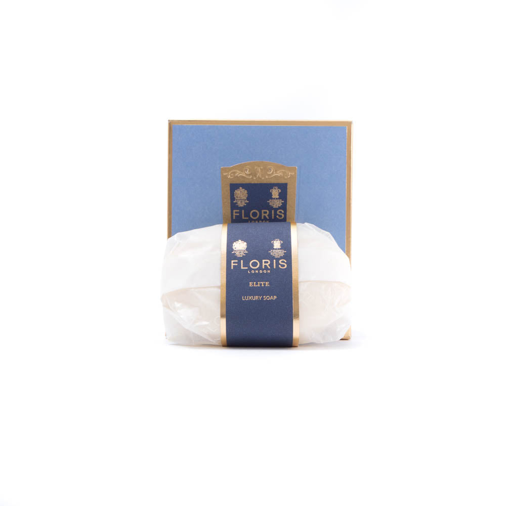 KirbyAllison.com FLORIS Elite Luxury Soap with fragrance and label.