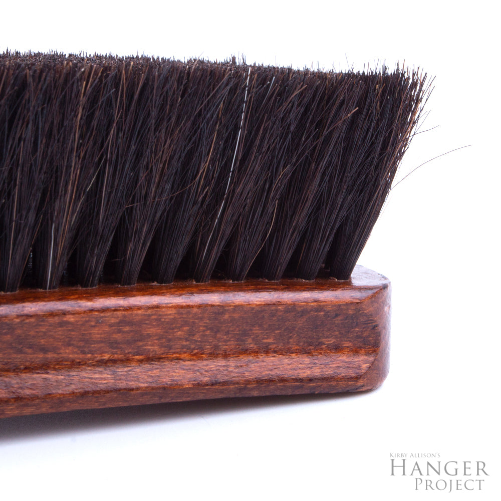 A Extra-Large Wellington Horsehair Shoe Polishing Brush with horsehair bristles from KirbyAllison.com.