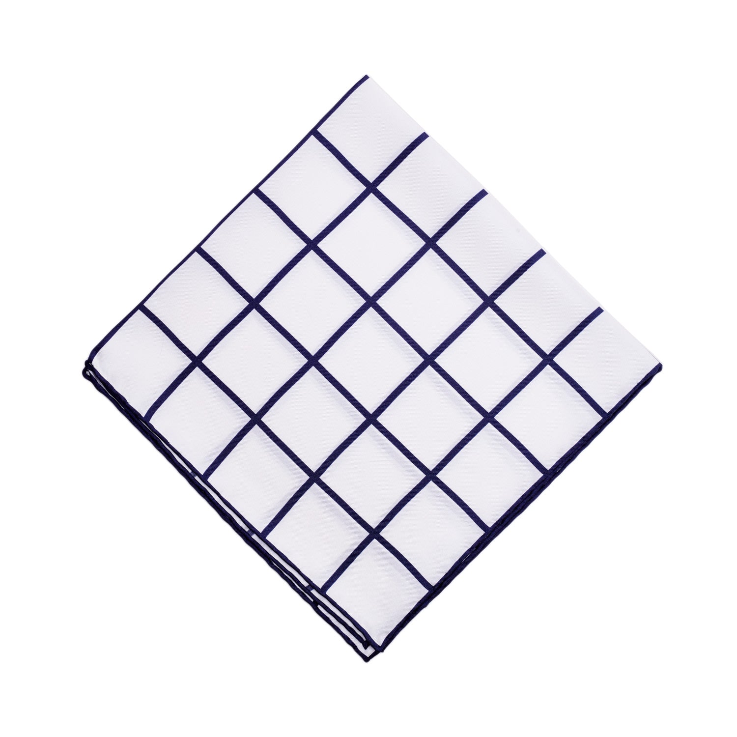Sovereign Grade Prince of Wales Pocket Square, White/Navy