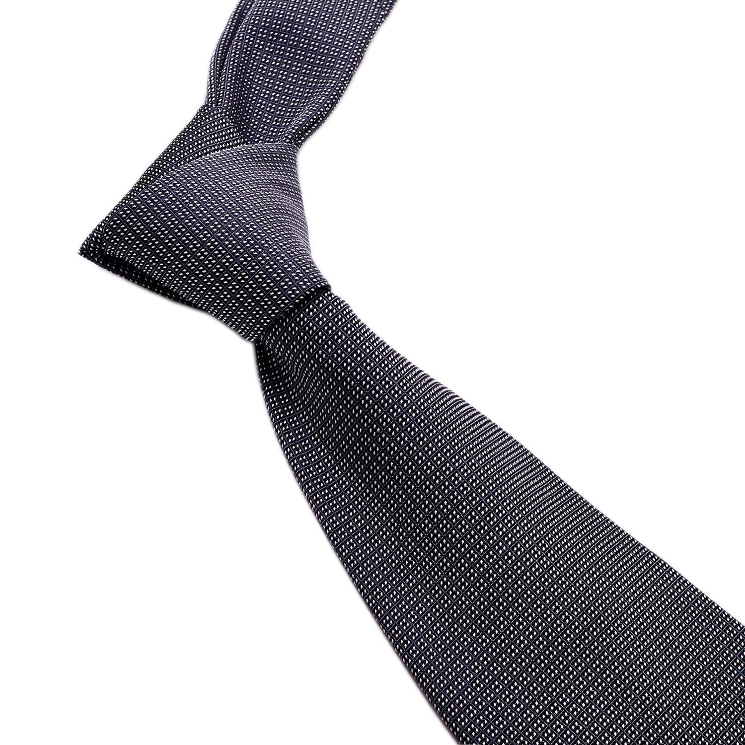 A Sovereign Grade Diamond Point Jacquard Tie on a white background, crafted in the United Kingdom by KirbyAllison.com.